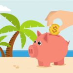 wakacje kredytowe świnka skarbonka na plaży