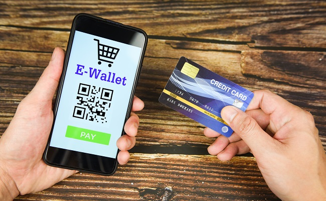 portfel elektroniczny i karta płatnicza